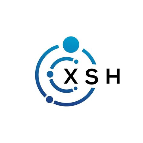 Diseño de logotipo de tecnología de letras xsh sobre fondo blanco. xsh ...