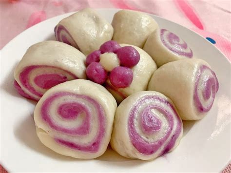 【紫薯花卷的做法步骤图，紫薯花卷怎么做好吃】琪琪-Qi_下厨房