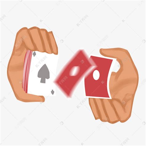 扑克牌洗牌手势插画素材图片免费下载-千库网