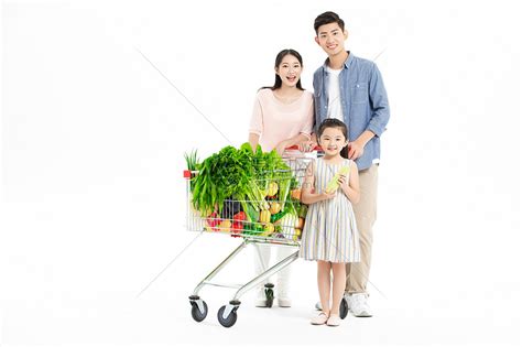 一家三口购物消费买菜高清图片下载-正版图片501407656-摄图网