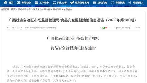 广西壮族自治区市场监督管理局食品安全监督抽检信息通告（2022年第180期）_手机新浪网