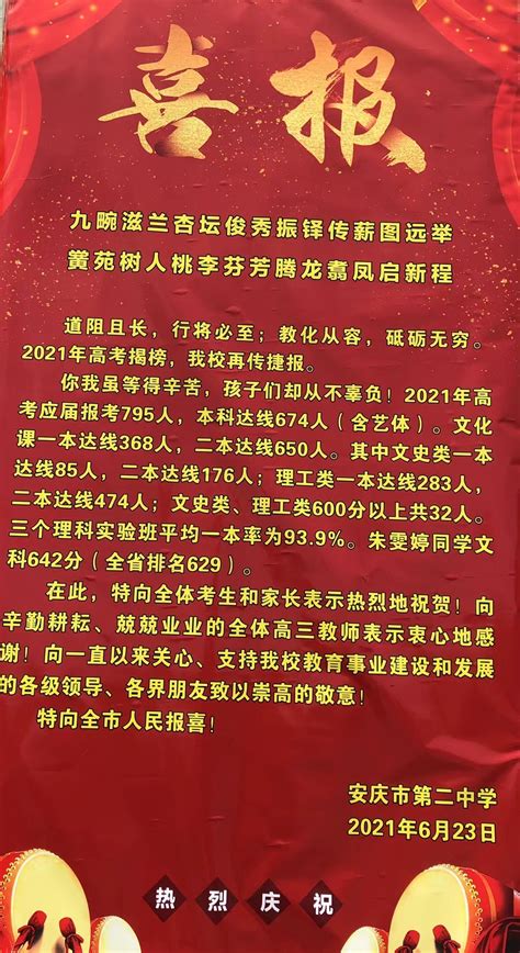 2021安庆二中高考喜报成绩、本科一本上线人数情况,精英中考网