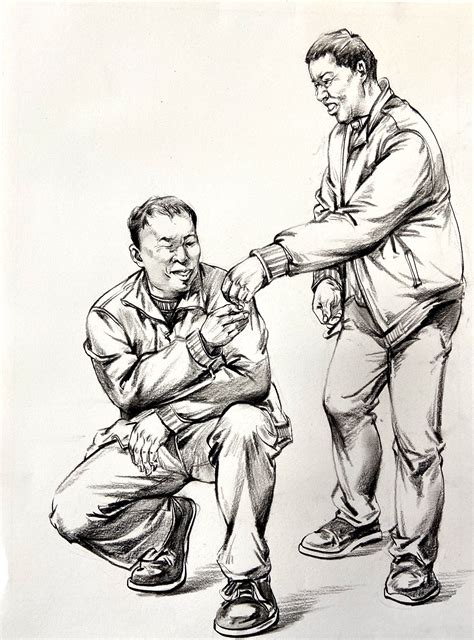 速写双人图片