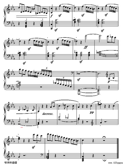 悲怆第三乐章 贝多芬 歌谱 五线谱