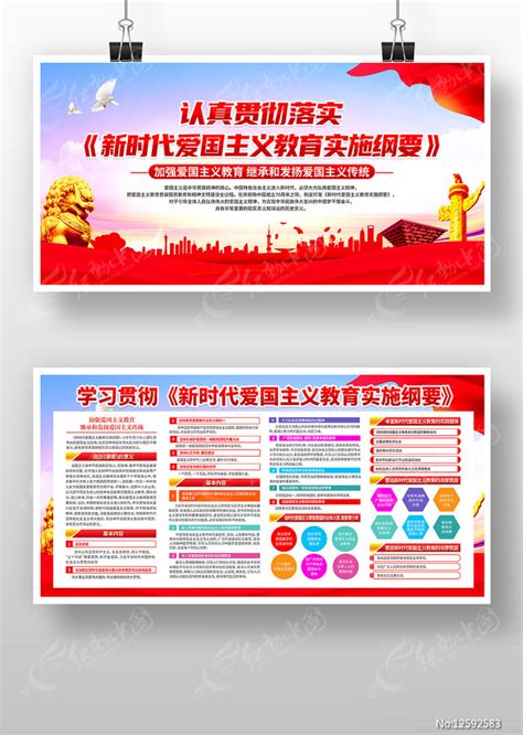 新时代爱国主义教育实施纲要宣传展板图片下载_红动中国