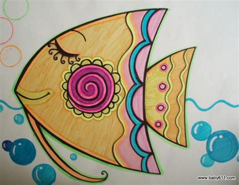 一条大鱼简笔画画法图片步骤_小小画家