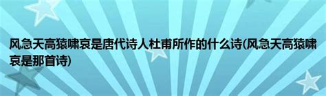 风急天高猿啸哀下一句诗句是什么（杜甫一首秋天的诗，字句皆律，誉为"古今七言律第一"） | 说明书网