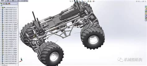 RC遥控车赛车后悬挂系统履车底盘卡车模型3D图纸卡车模型重型拖车_机械兔兔
