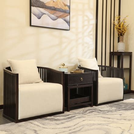新中式实木沙发组合现代中式客厅简约会所别墅中国风禅意定制家具-阿里巴巴
