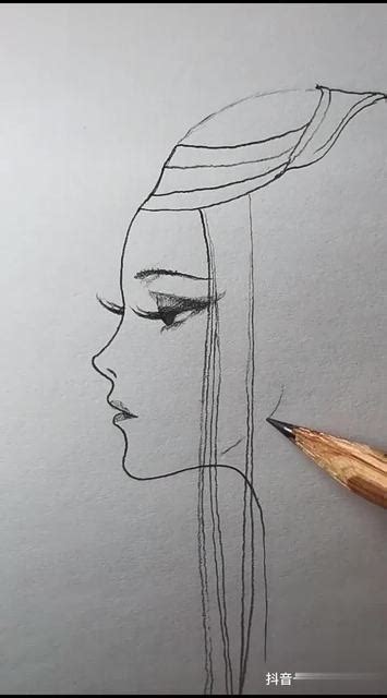 古风情侣头像女生侧脸画