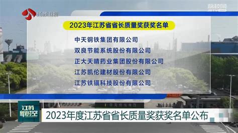 2023年度江苏省省长质量奖获奖名单公布_我苏网