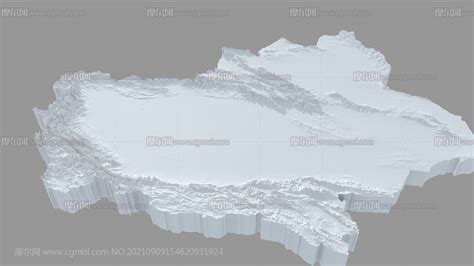 新疆维吾尔自治区三维地图,新疆地形地图,新疆山脉3D模型_其他场景模型下载-摩尔网CGMOL