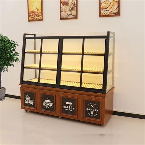 烘焙展示柜摆吃的,甜品展示柜尺寸,烘焙面包展示柜厂家_大山谷图库
