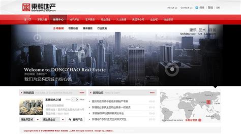 重庆市南岸区优秀网页设计师曾凯：DongZhao Real Estate LayOut东朝地产酷站截-欧莱凯设计网