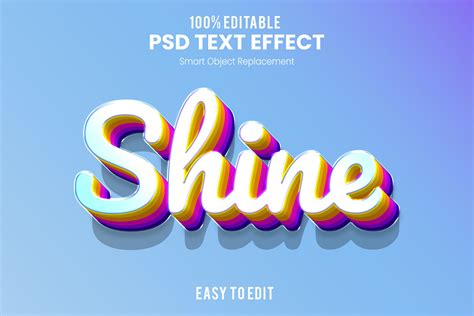 颜色分层闪耀PS文字效果 Shine Text Effect – 设计小咖