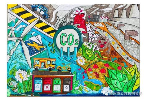 获奖作品展｜“绿色低碳，节能先行”绘画篇_柳州市_污染_城市
