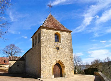 Photo à Calès (24150) : Eglise Saint-Médard du XIIe siècle avec clocher ...