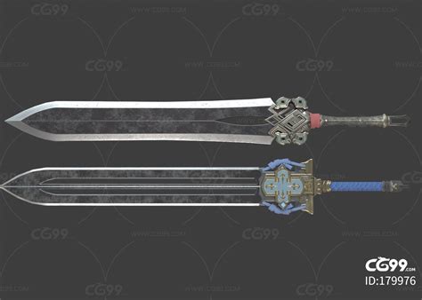 PBR 重剑 玄铁剑 双手剑 大剑 双手武器-cg模型免费下载-CG99