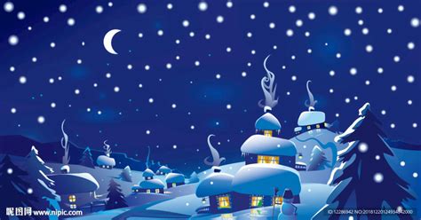 圣诞下雪的卡通场景图片-冬天圣诞树和雪人卡通漫画素材-高清图片-摄影照片-寻图免费打包下载
