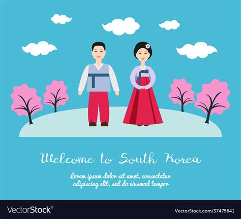 Welcome to south korea Royalty Free Vector Image