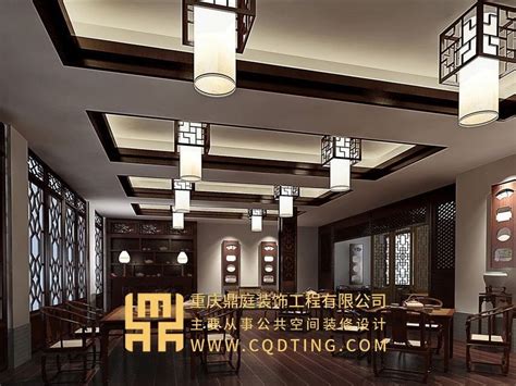 美丽古典简朴的重庆中式茶楼装修设计 -「斯戴特工装」