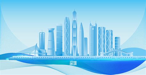深圳地标建筑城市剪影 AI矢量素材_八年设计狮-站酷ZCOOL
