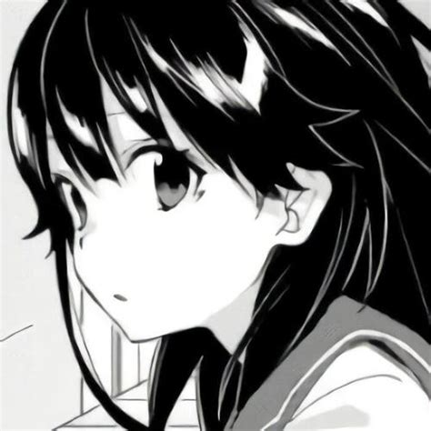 日漫女生头像黑白古风动漫