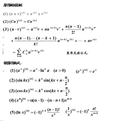 2020考研：数学常用的高阶导数公式