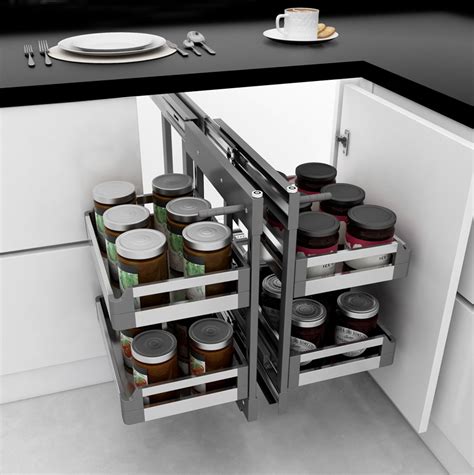 橱柜拉篮厨房改造双层抽屉式调味篮内置抽中抽调味品调料拉蓝-阿里巴巴
