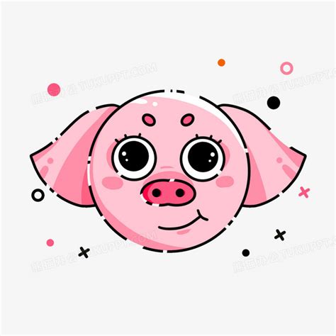 mbe风格卡通猪头像PNG图片素材下载_猪头PNG_熊猫办公