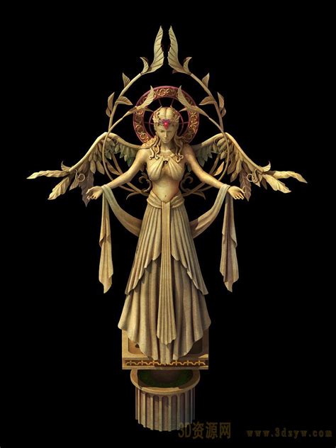 圣女雕像、石雕塑、石头翅膀女神- 3D资源网-国内最丰富的3D模型资源分享交流平台
