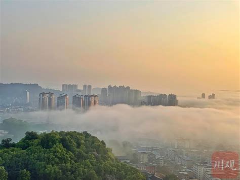 广安城区现平流雾美若仙境_四川在线