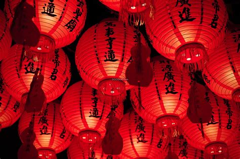 中国风传统节日春节张灯结彩红色灯笼祈愿祈福