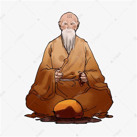 古代水墨僧侣人物和尚中国风古风人物素材图片免费下载-千库网
