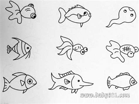 简笔画：热带鱼类 - 动物篇
