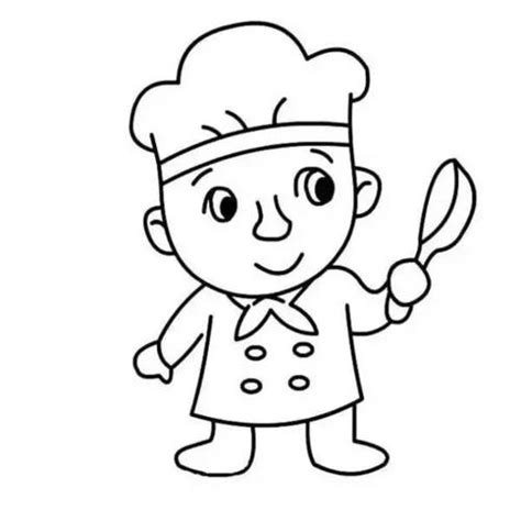 厨师的简笔画简单漂亮 简笔画图片大全-蒲城教育文学网