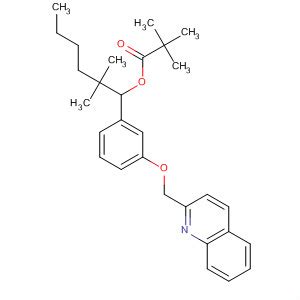 Propanoic acid, 2,2-dimethyl-,2,2-dimethyl-1-[3-(2-quinolinylmethoxy)phenyl]hexyl ester 104341 ...