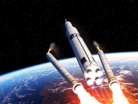 国际空间站图片-空间发射系统固体火箭助推器在地球上空分离素材-高清图片-摄影照片-寻图免费打包下载
