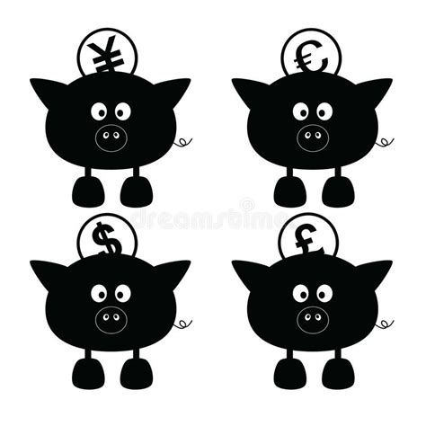 Piggy Bank Vector Illustration with One Euro Stock Vector ...