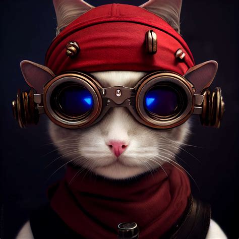 AICG赛博朋克机械猫小众高清头像图片