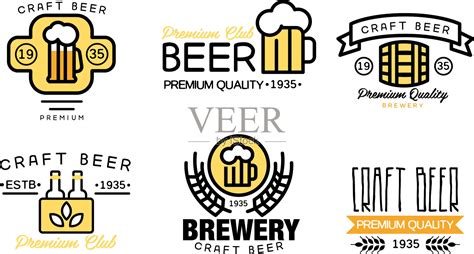 精酿啤酒logo标志矢量图素材
