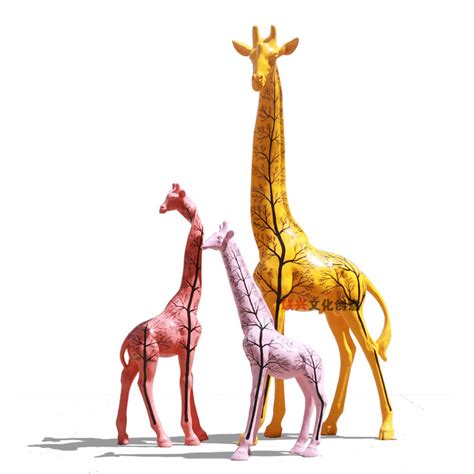 玻璃钢抽象长颈鹿动物雕塑-方圳雕塑厂