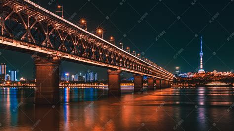 武汉城市建筑长江大桥摄影图高清摄影大图-千库网