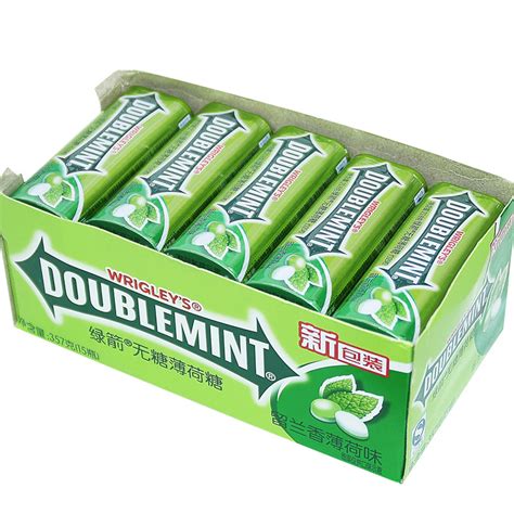绿箭（DOUBLEMINT）薄荷糖脆皮软心糖 糖果零食 原味薄荷味80g/瓶-商品详情-菜管家