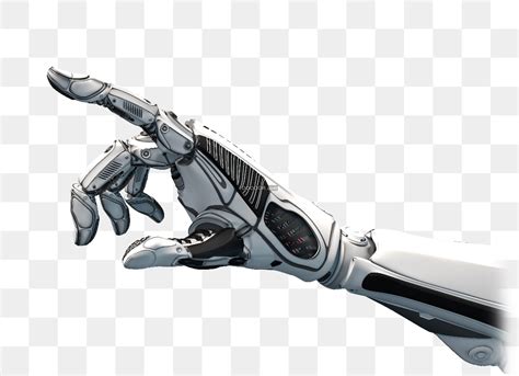 一个机器人手臂关节清晰伸出手指高清PNG素材
