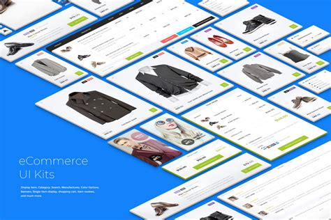 电商网站/外贸商城UI界面设计套件 eCommerce UI Kits – Light Style - 素材中国