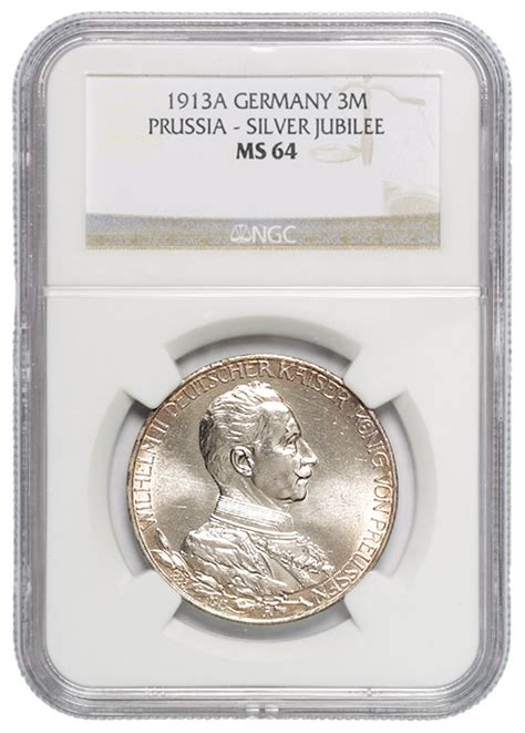 1913年德国威廉二世登基二十五周年纪念3马克银币一枚拍卖成交价格及图片- 芝麻开门收藏网