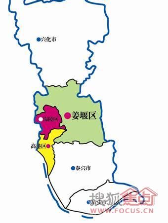 泰州区域分布图,泰州区域划分,泰州最新区域划分图_大山谷图库