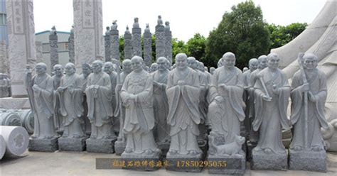 少林寺十八罗汉石雕像人物谁最厉害-福建惠安禅和石雕观音佛像厂