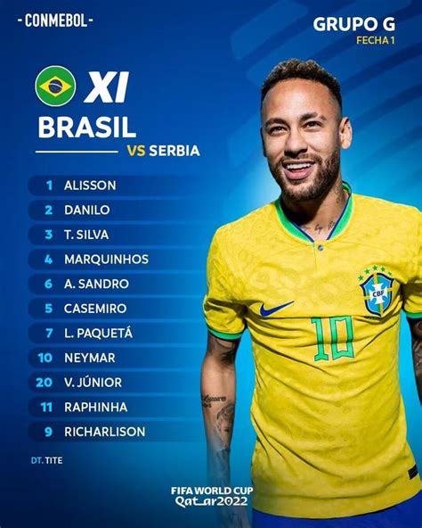 世界杯巴西VS塞尔维亚：内马尔领衔4前锋首发 弗拉霍维奇替补